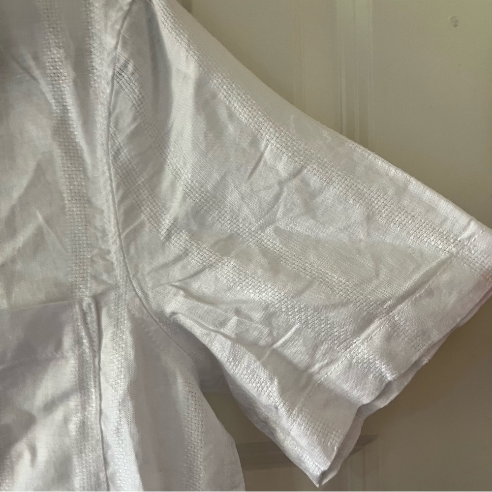 NWT Men’s PANAMA JACK Bright White Linen Short Sleeve Pocket Solid Button Shirt - Picture 4 of 9